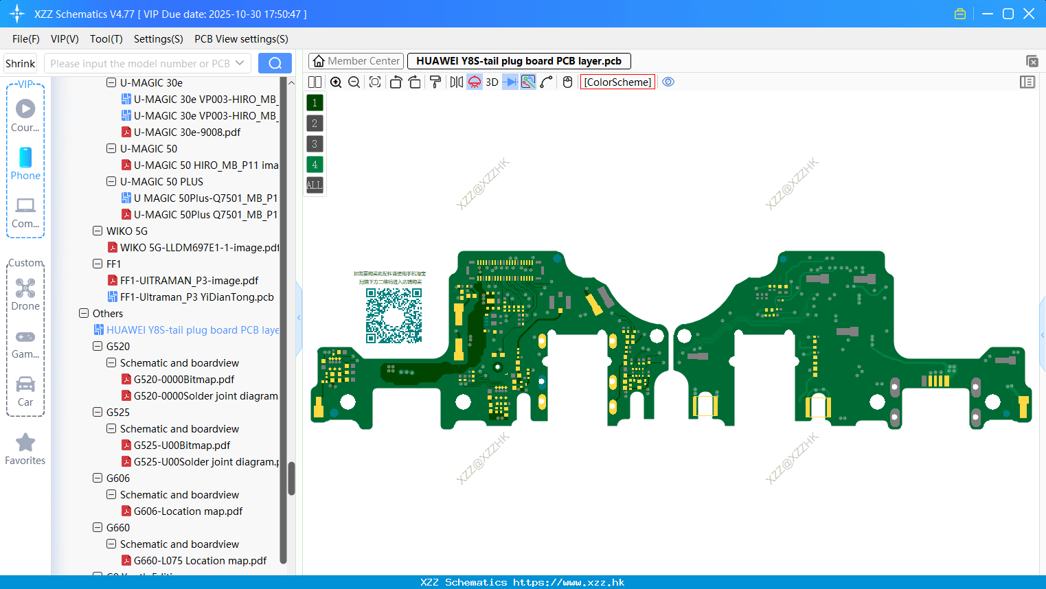 HUAWEI Y8S-tail Plug Board PCB Layer